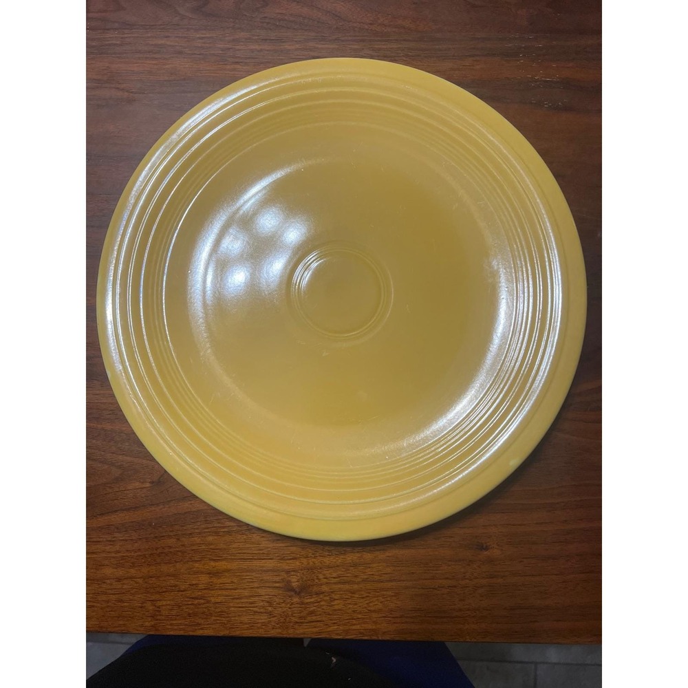 Vintage Fiesta 14" Chop Plate Yellow HLC USA Kitchen Dining Collectible